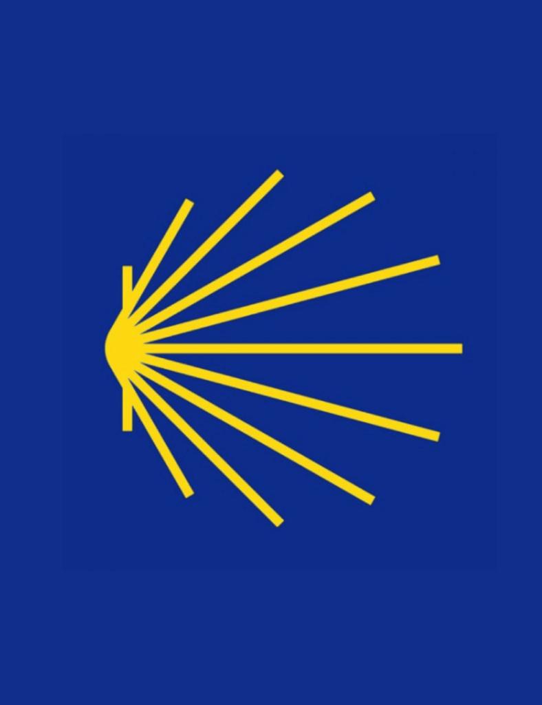 Balise des chemins de Saint-Jacques de Compostelle en Europe